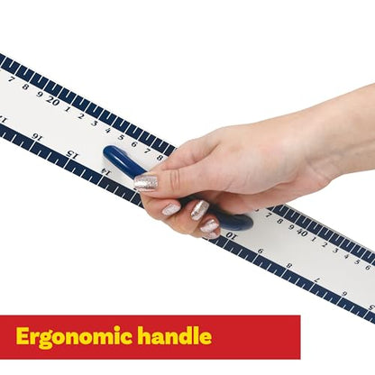 LEARNING ADVANTAGE Magnetic Dry Erase Straight Edge - 24” - Jumbo Teaching Ruler - Measurement Tool for Whiteboards and Chalkboards