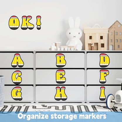 150 PCS Large 6" Bulletin Board Letters Set, Pencil Themed Classroom Alphabet Cutout Letter for Bulletin Board Display Home School, A Great Helper to Inspire Students' Learning Interest - style: Pencil Themed