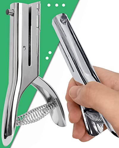 Hole Punch 1/8 Inch, Heavy Duty Single Hole Punch, Paper Card Portable Handheld Long Hole Puncher Single 2 Inch Reach Deep for PVC Paper ID Cards Plastic Cardboard (1/8"-3mm Hole) - style: 1/8"-3mm Hole