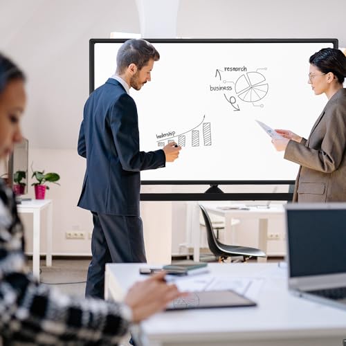 Dry Erase Whiteboard Easel on Wheels - TANKEE 70" x 36" Large Double Sided Mobile Whiteboard, Reversible Magnetic Rolling White Board for Home Office Classroom, Flip Chart Holders and Paper Pad - color: Black, size: 70"x36"