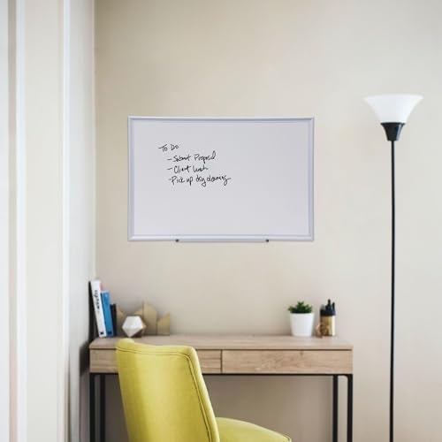 Universal 44624 Dry Erase Board, Melamine, 36 x 24, Aluminum Frame - size: 36"W x 24"H, style: 44624