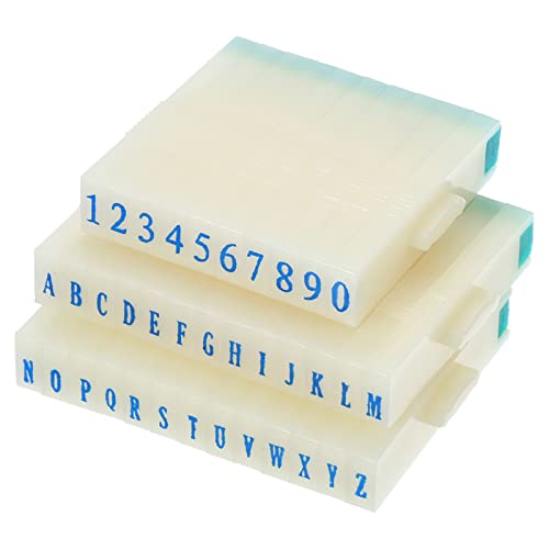 PATIKIL Detachable Number Letter Stamp, 4mm Plastic 9+26 Digits Font Size 6 Numeral 0-9 Alphabet A-Z Combination Set for Card Tag Scrapbook Craft Making Teaching - size: 37*8.5*3.5mm