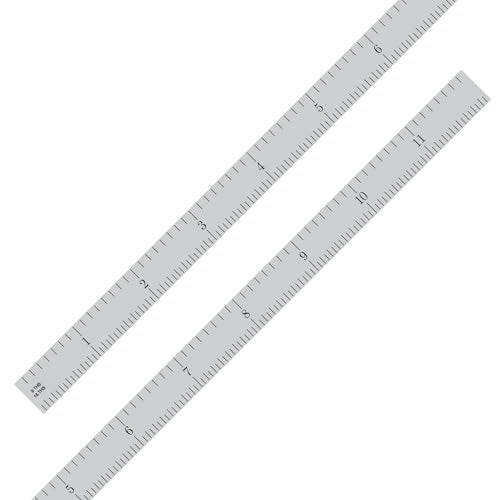 PEC Tools Steel Rule, 12 Inch, Flexible, 4R (1/8",1/16",1/32",1/64") Satin Chrome Finish, Made in USA - color: Carbon Steel-Flexible, size: 12"