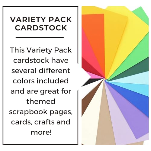 Accent Design Paper Accents Variety Pack, Essential Cardstock, 12x12 Inch, 72 Pack, 18 Colors, 65lb Cardstock, Scrapbooking, Card Making, and Rubber Stamping - color: Multicolor