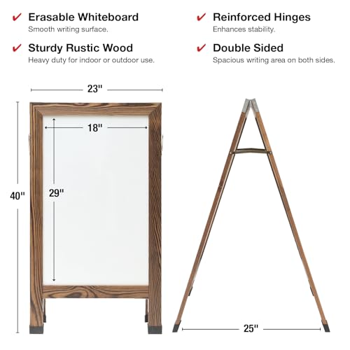 Excello Global Products 40" x 22" Indestructible A-Frame Whiteboard - Brown - color: Brown