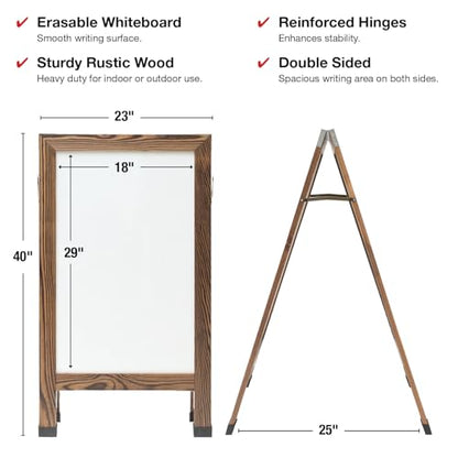Excello Global Products 40" x 22" Indestructible A-Frame Whiteboard - Brown - color: Brown