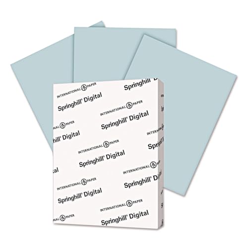 Springhill 8.5” x 11” Blue Colored Cardstock Paper, 90lb, 163gsm, 250 Sheets (1 Ream) – Premium Lightweight Cardstock, Printer Paper with Smooth Finish for Cards, Flyers, Scrapbooking & More – 085100R - color: Blue, size: 1 Ream | 250 Sheets