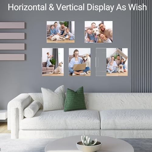 12 Pack Acrylic Sign Holder 8.5 x 11 Wall Mount, Vertical & Horizontal Use, Wall Sign Holder Memo Document Menu Holder for Office Store Restaurants Wedding Party Decoration, No Drilling