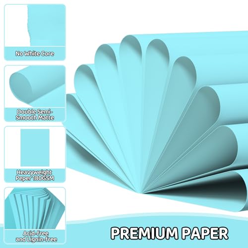 Cardstock 8.5 X 11, 40 Sheets Light Blue Card Stock, 65lb/ 180gsm Copy Paper, Cardstock Printer Paper for Art, Drawing, Invitations, DIY Cards, Craft, Construction, School & Office Supplie - color: Light Blue, size: 40Sheets