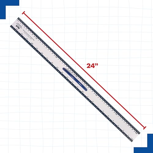 LEARNING ADVANTAGE Magnetic Dry Erase Straight Edge - 24” - Jumbo Teaching Ruler - Measurement Tool for Whiteboards and Chalkboards