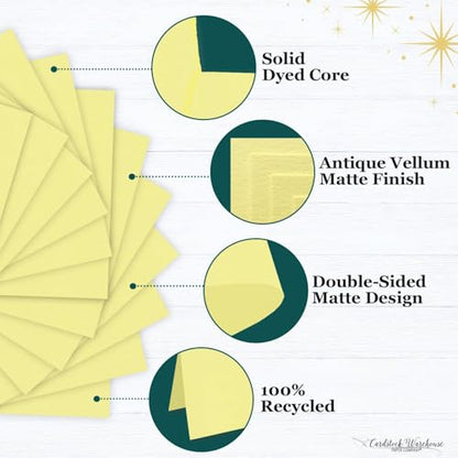 Cardstock Warehouse Pop-Tone Banana Split Yellow Cardstock Paper – 25 Sheets, 12 x 12" - 65 lb / 175 GSM Premium Yellow Card Stock for Die-cutting, Crafts, Scrapbooking, Card Making and DIY Projects - color: Banana Split