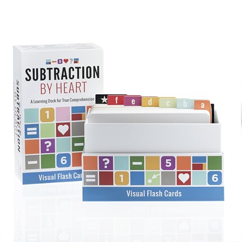 Math for Love Subtraction by Heart | Subtraction Flash Cards for Kids Grades K–3 | Visual Spaced Repetition for Fact Mastery | 145 Cards, 3 Decks