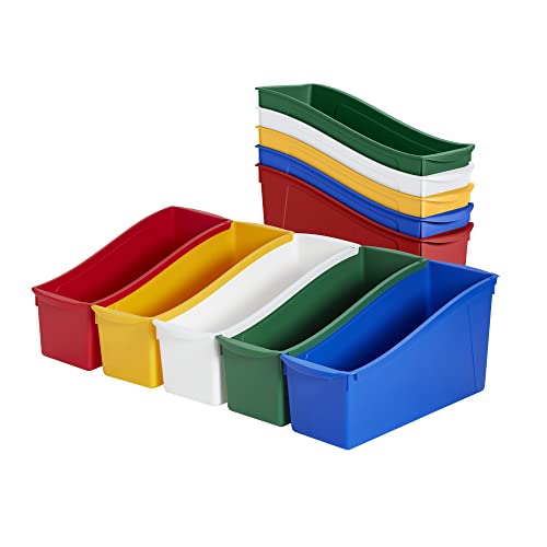 ECR4Kids Linking Plastic Storage Book Bin, Multipurpose Organization, Assorted, 10-Piece - color: Assorted