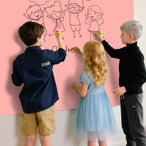 Magnetic Glass Whiteboard - 48"x36" Frameless Glass Dry Erase Board for Walls, Office, School, Home - Pink - color: Pink, size: 48" x 36"
