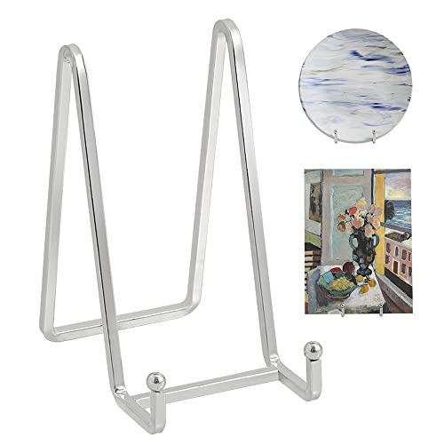 Plate Holder Easel Display Stand - 6 inch Metal Plate Stands for Display - Tabletop Picture Stand - Silver Iron Easels for Display Pictures | Photo Frames | Book | Decorative Plates | Plaque - 2 Pack - color: Silver 6 Inch-2