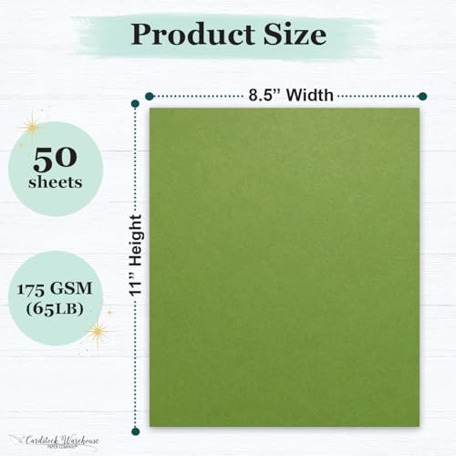 Cardstock Warehouse Pop-Tone Gumdrop Green Cardstock Paper – 50 Sheets, 8.5 x 11" - 65 lb / 175 GSM Premium Green Card Stock for Die-cutting, Crafts, Printing, Card Making and DIY Projects - color: Gumdrop Green