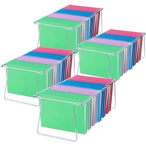 Heavy Duty Steel Hanging File Frame,Letter Size Hanging File Folder Frame,Adjustable Length 11" to 18",4 Packs(Without Folders) - style: 4 Packs