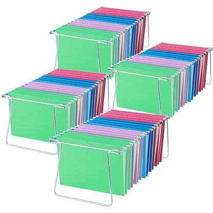 Heavy Duty Steel Hanging File Frame,Letter Size Hanging File Folder Frame,Adjustable Length 11" to 18",4 Packs(Without Folders) - style: 4 Packs