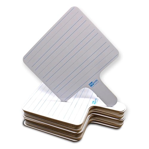 Flipside Products - 7.75" x 10" Two-Sided (Lined Side/Blank White Side) Rectangular Dry Erase Writing Answer Paddles, 12 Pack + Black Markers + Erasers - style: 12 Pack + Black Markers + Erasers
