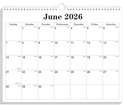 Calendar 2026-27 - Calendar 2026-2027 from July 2026 to December 2027, Spiral Binding Hanging Wall Calendar 2026 for Home/Office, 8.5" x 11", Black - color: Black, size: 8.5" x 11"