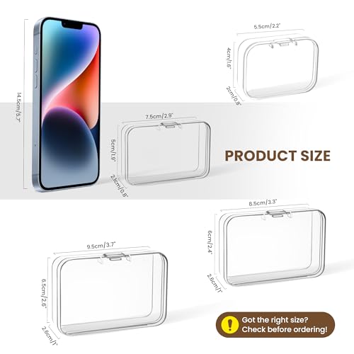 zoeynex Small Bead Organizers and Storage, 12 Clear Plastic Boxes with Hinged Lids, for Beads, Jewelry Making, Crafts, Hardware, Fishing Tackle, Small Parts (32 Labels) - size: 3" x 2" x 0.8" (12 Pack)