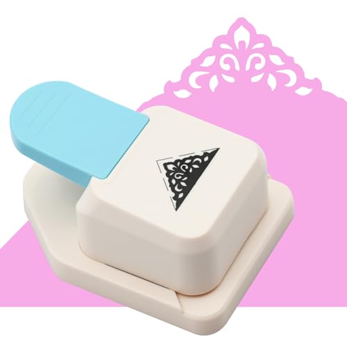 Paper Corner Punch Triangle Shape Flower Pattern, Large Craft Corner Punch Paper Cutter Portable Corner Hole Punch for Srapbooking, DIY Crafts, DIY Crafts, Card Making - color: Hollow-Triangle