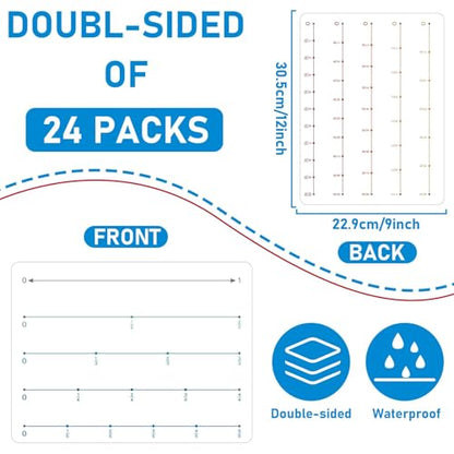 24Pcs Fraction Number Line Double Sided Cardboard for Students Dry Erase Whiteboard Math Fraction Manipulatives Paper Cardboard Fractions Practice for Teacher Teaching Tool Portable Learning 12" x 9" - style: Number Line