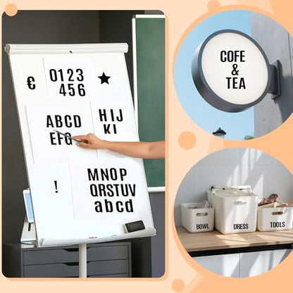 4650 Pcs Letter Stickers Vinyl Mailbox Numbers and Letters, 30 Sheets Small Alphabet Number Stickers Self-Adhesive Waterproof Sticker Letters for Window Vehicle Bulletin Poster Board (Black, 0.5 Inch) - color: Black, size: 0.5 Inch
