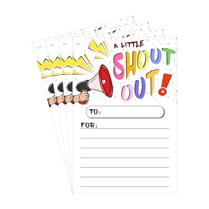 Blirik 60Pcs Shout Out Cards For Employees, Office Staff, Teachers and Students,Printed Occasion Cards, Appreciation and Recognition Reward Card For School or Work Bulletin Board