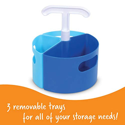 Learning Resources Create-a-Space Storage Mini Center Blue - Desk Caddy Organizer for Kids, Art Supplies Classroom Organizer, Homeschool Supply Organizers and Classroom Storage, Marker Holder - style: Blue