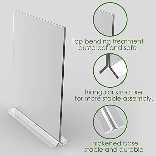 newnewshow 8.5x11 Acrylic Sign Holder 3 Pack Vertical Double-Sided Display (Optional 8.5x11 8.5x5.5 5x7 Horizontal and Vertical) - size: 3 Pack 8.5*11