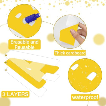 Qyeahkj 150 PCS Large 6" Font Bulletin Board Letters Pure Yellow Punctuation Cutouts Combo Set Letters Border Decoration for Classroom Alphabet Poster Wall Bulletin Board Display Home School Decor - style: Pure yellow