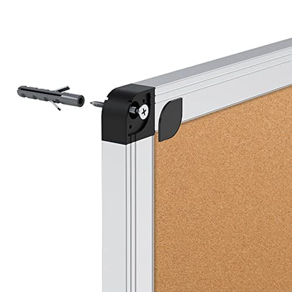 VIZ-PRO Cork Notice Board, 36 X 24 Inches, Pack of 2, Silver Aluminium Frame - size: 2 Pack 36 X 24 Inches