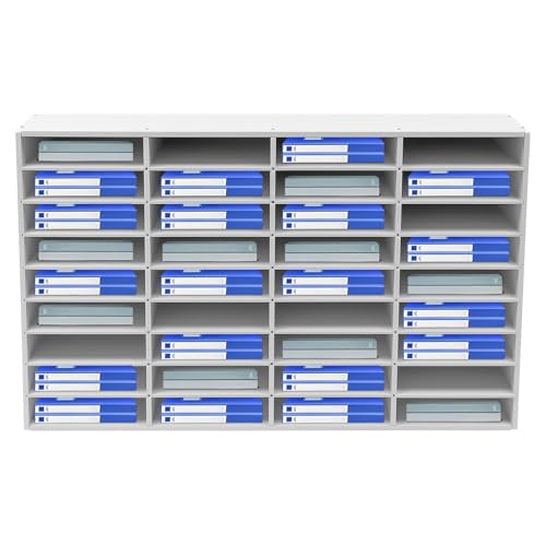 Literature Organizer Sorter,Desktop File Sorter Mail Center Magazine Paper Storage PVC Board File Holder Mailbox Student Classroom Keepers for Home&Office (White, 36 Slots) - color: White, size: 36 Slots