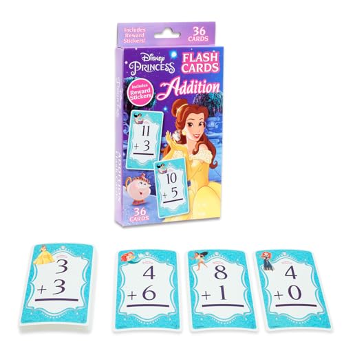Disney Princess Math Games Set - Bundle with Addition and Subtraction Flash Cards for Boys, Girls | Disney Princess Learning Toys for Kids Ages 5-6
