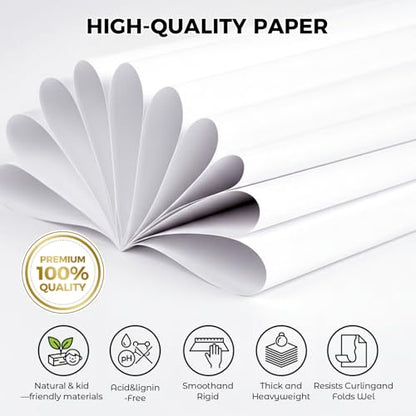 Koogel 28 Sheets White Cardstock Paper, 8" x 10" Craft Paper Heavyweight Card Stock, Back to School Supplies, 90LB/250GSM