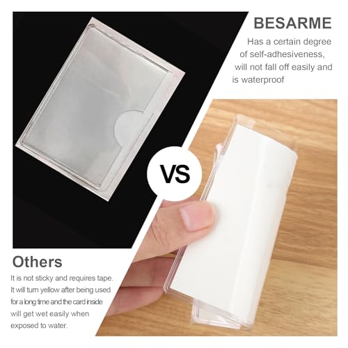 52 Pcs 3.5" x 3.5" Self Adhesive Index Card Pockets Label Pockets with Top Open for Loading - size: 3.5" x 3.5"
