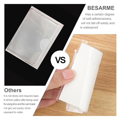 52 Pcs 3.5" x 3.5" Self Adhesive Index Card Pockets Label Pockets with Top Open for Loading - size: 3.5" x 3.5"