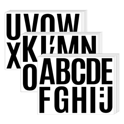 Dvobez 272 Pcs 24 Sheets Large Letter Stickers, 4 Inch Black Vinyl Bulletin Board Letters, Self Adhesive Letters for Bulletin Boards, Classroom, Window, Door Decor - color: Black (4")