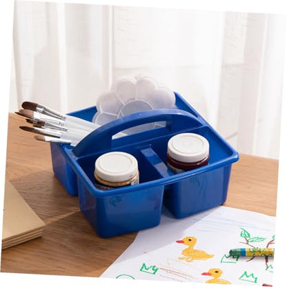 Zerodeko Art Organizer Handle Multi-compartment Classroom Storage Basket for Painting Tools Stationery and Craft Supplies Lightweight and Portable Storage for Home and School