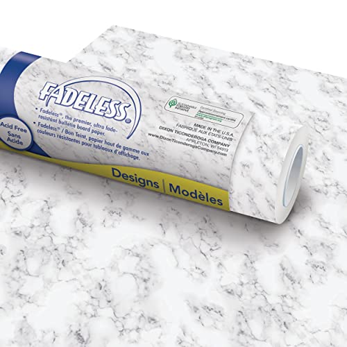 Fadeless Bulletin Board Paper, Fade-Resistant Paper for Classroom Decor, 48” x 50’, Marble, 1 Roll - color: Marble, size: 48" x 50'