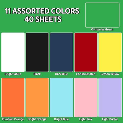 Cardstock 8.5 X 11, 40 Sheets Green Card Stock, 65lb/ 180gsm Copy Paper, Cardstock Printer Paper For Art, Painting, Invitations, DIY Cards, Craft, Construction, School & Office Supplies - color: Green, size: 40Sheets