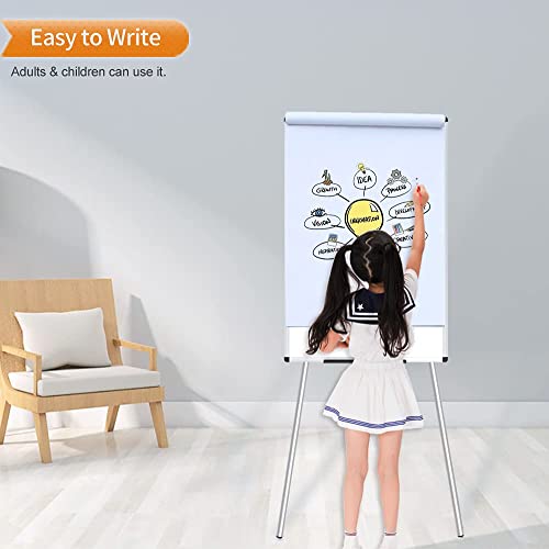 VIZ-PRO Whiteboard Easel, 36 x 24 Inches, Portable Dry Erase Board Height Adjustable With Flipchart Pad - size: 36 x 24 Inches - With Flipchart Pad