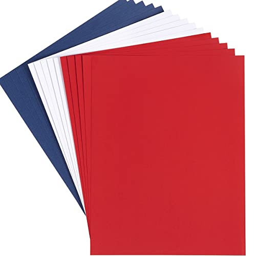 30 Sheets Cardstock Paper 8 1/2 x 11 Inches, White/Red/Blue | For Crafts and Invitations - color: White/Red/Blue
