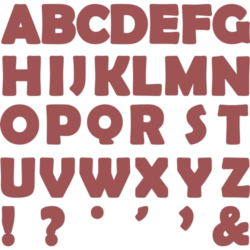 Qyeahkj 150 PCS Large 7" Font Letters and Punctuation Set, Dark Red Classroom Alphabet Cutout for Bulletin Board Display Home School Decoration, A Great Helper to Inspire Students' Learning Interest - style: Brick Red