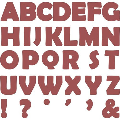 Qyeahkj 150 PCS Large 7" Font Letters and Punctuation Set, Dark Red Classroom Alphabet Cutout for Bulletin Board Display Home School Decoration, A Great Helper to Inspire Students' Learning Interest - style: Brick Red