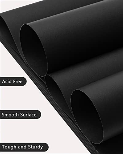 Black Cardstock Paper 8.5 x 11, 60 Sheets 250g Black Printer Card Stock, Heavy Construction Paper for Card Making Printing Craft Drawing Scrapbooking Cutting - color: Black-60pcs