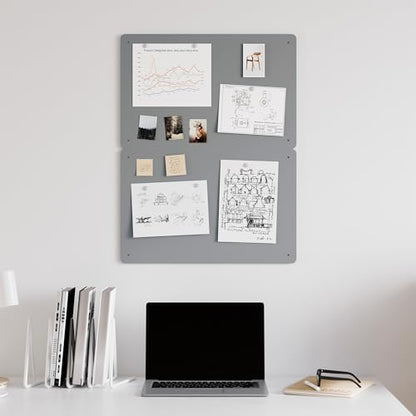2 Pack Magnetic Board for Wall, 17.5" x 11.4" Magnet Bulletin Memo Board, Metal Sheets to Display Magnetic Letter Number Souvenir, Notes, Poetry, Photos, Silver - color: Silver