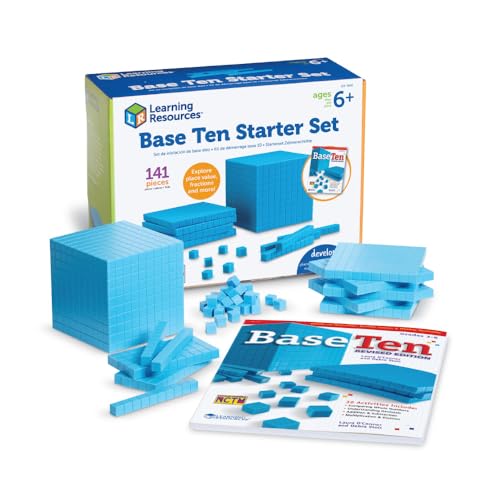 Learning Resources Plastic Base Ten Starter Set - 1st Grade Math Manipulatives for Elementary School Classroom, Learn Place Value, Base 10 Blocks for Math, Kids Counting Blocks and Teacher Supplies
