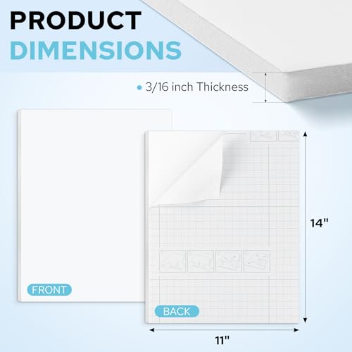 AUEAR, 10 Pack White Self Adhesive Foam Boards 11x14x3/16" with Self-Adhesive Back - Photo Mounting, School Presentations, Arts & Crafts - Easy Peel & Stick, Perfect for Home Decor & Student Projects - size: 11x14